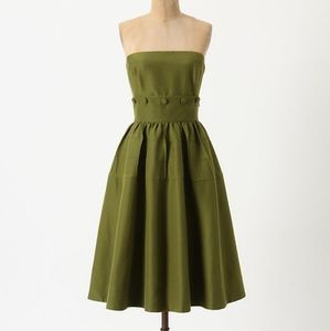 Anthropologie Maeve Button Belted Dress